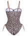 Maillot de bain léopard marron cordon de serragedes années 1940
