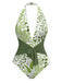 Maillot de Bain une pièce végétaux vert années 1960