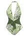 Maillot de Bain une pièce végétaux vert années 1960
