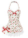 [Prévente] Maillot de bain col licou fraise en dentelle années 1950