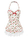 [Prévente] Maillot de bain col licou fraise en dentelle années 1950