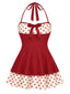 Maillot De Bain Une Pièce Rouge À Pois Années 1940