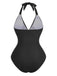 Maillot de bain une pièce froncé à décolleté plongeant en V années 1940