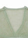 2PCS Ensemble de paréo de plage vert à manches longues en crochet années 1960