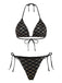 Ensemble bikini écailles sirène dos nu Noire Doré années 1970