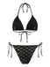 Ensemble bikini écailles sirène dos nu Noire Doré années 1970