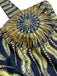 Maillot de bain et paréo dos nu à paillettes noires motif tournesol années 1950