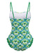 Maillot de bain imprimé cocotier tropical années 1960