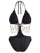 Maillot de Bain Noir Métal Chaîne Découpé Années 1930