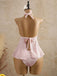 Ensemble tankini rose halter en V profond années 1950