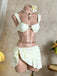 3PCS Uni Metal Sun Chaîne Accent Ensemble Bikini & Cache-Maillot Années 1950 5