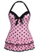 [Grande taille] Maillot de bain Hater rose à pois des années 1940
