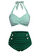 Ensemble de maillot de bain dos nu rayé des années 1940