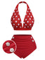 Maillot de bain rouge à pois des années 1950