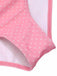 Maillot de bain rose à col croisé et imprimé floral des années 1940