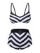 Maillot de bain noir à rayures fines des années 1950