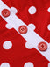 Maillot de bain dos nu patchwork à pois rouge des années 1950