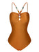 Maillot de bain bandeau texturé solide des années 1960