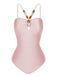 Maillot de bain bandeau texturé solide des années 1960
