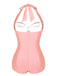 Maillot de bain dos nu noir uni des années 1950