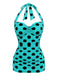 Maillot de Bain Turquoise Dos Nu à Pois années 50