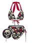 Maillot de bain dos nu tête de mort multicolore des années 1950