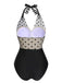 Maillot de bain en maille à pois noir des années 1950