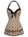 Maillot de bain une pièce bleu à pois et nœud des années 1940