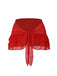 2PCS Maillot de bain licou roses et jupe cache-maillot rouges des années 1960