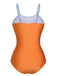 Maillot de bain à bretelles spaghetti et fleurs 3D contrastées des années 1930