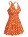 Maillot de bain à pois et bretelles croisées des années 1930
