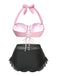 Ensemble bikini licou coquille sirène jaune des années 1970