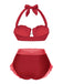 Ensemble bikini licou coquille sirène lavande des années 1970