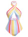 Maillot de Bain multicolore à rayures arc-en-ciel des années 1960