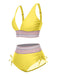 Ensemble de bikini col V patchwork style bohème années 1970