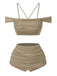 Maillot de bain dos nu froncé uni des années 1930