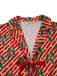 Ensemble pyjama rouge hollies et sucres d'orge avec plumes années 1950