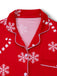 Ensemble pyjama rouge à flocons de neige et cannes Noël années 1950