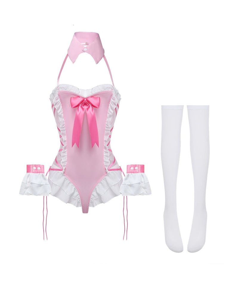 5PCS Bunny Ouvert Body Lingerie Années 1980 2