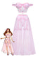 Ensemble de pyjama rose dentelle transparente années 60