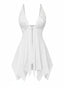 Nuisette babydoll dentelle col V et fines bretelles années 80