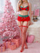 Ensemble lingerie rouge de Noël en dentelle avec porte-jarretelles Années 1950 - 4