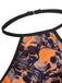 Body lingerie orange à col Halter, chaînes et crânes pour Halloween Années 1950 - 4