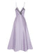 Chemise de nuit violette à bretelles en faux satin des années 1930