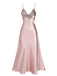[Prévente] Chemise de nuit rose à bretelles satin brodé années 1930