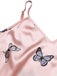 2PCS Pyjama rose à col en V et bretelles papillon des années 1950