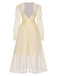 2PCS Chemise de nuit et peignoir fendus bretelles florales 1950s