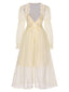 2PCS Chemise de nuit et peignoir fendus à bretelles florales abricot années 1950