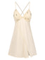 Chemise de nuit fendue à bretelles croisées et à fleurs abricot des années 1950