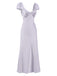 Chemise de nuit unie à col en V profond et bordure en dentelle des années 1930